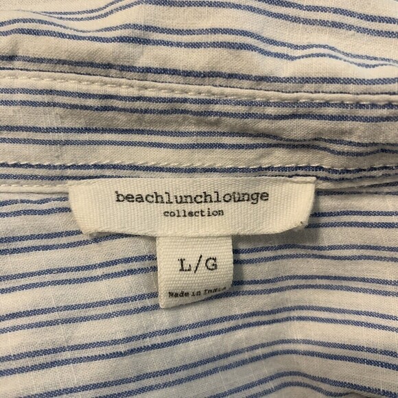 Beach Lunch Lounge Womens Size Large Multicolor Stripe Button Up Blouse - Picture 4 of 6